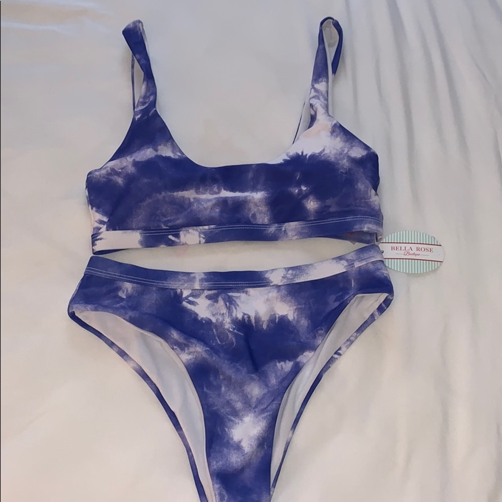 NWT high waisted tie dye bikini